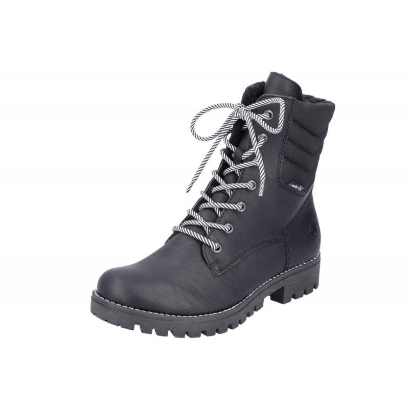 Rieker Damen Biker Boots Schwarz 78520-00 Schuhe