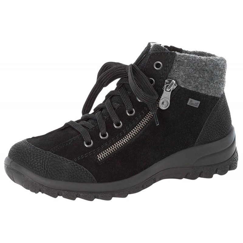 Rieker Tex Damen Schnürschuhe Schwarz L7132-01 Schuhe