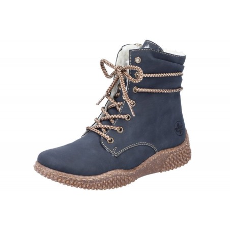 Rieker Damen Schnürboots Dunkelblau Y8443-14 Schuhe