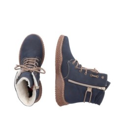 Rieker Damen Schnürboots Dunkelblau Y8443-14 Schuhe