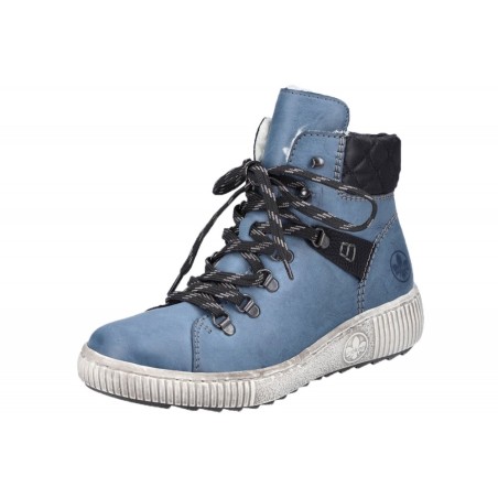 Rieker Damen Schnürboots Blau Z6639-14 Schuhe