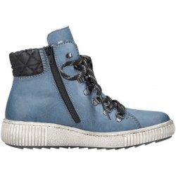 Rieker Damen Schnürboots Blau Z6639-14 Schuhe