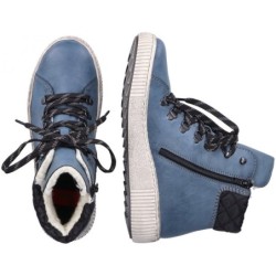 Rieker Damen Schnürboots Blau Z6639-14 Schuhe