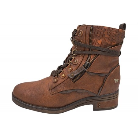 Mustang Damen Schnürboots Cognac Braun 1293-601-307 Schuhe