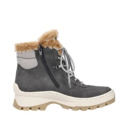 Rieker Damen Schnürstiefel Granitgrau X9335-45 Schuhe