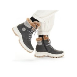 Rieker Damen Schnürstiefel Granitgrau X9335-45 Schuhe