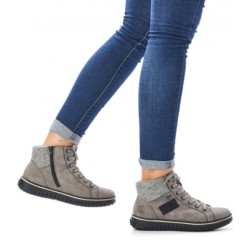 Rieker Tex Damen Boots Hellgrau Z4230-40 Schuhe