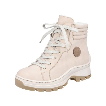 Rieker Damen Schnürstiefel Beige X9334-62 Schuhe