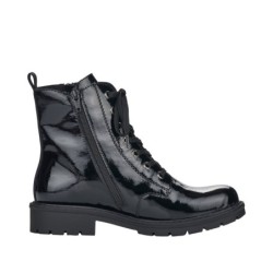 Rieker Damen Lack Boots Schwarz Y9111-00 Schuhe