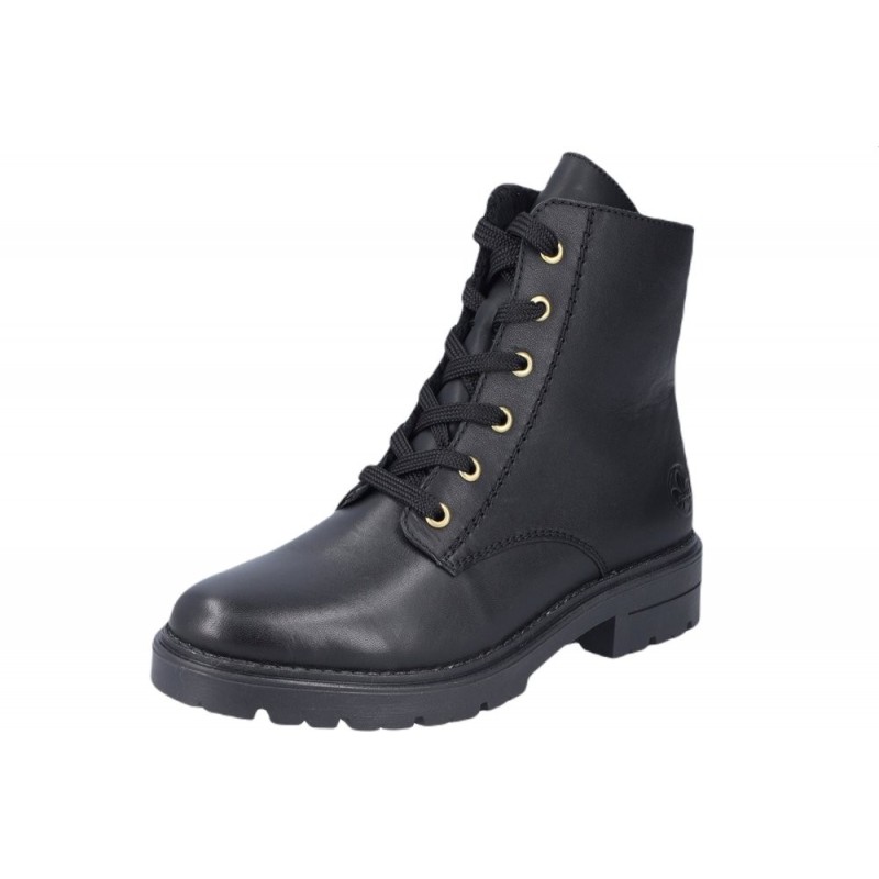 Rieker Damen Leder Boots Schwarz Z2841-00 Schuhe