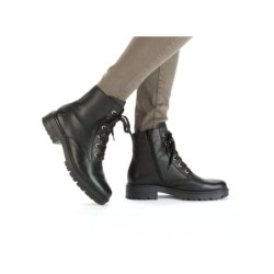 Rieker Damen Leder Boots Schwarz Z2841-00 Schuhe