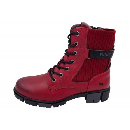 Mustang Damen Schnürboots Rot 1443-502-5 Schuhe