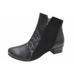 Maria Shoes Stiefelette Schwarz 10-6596 black black white Schuhe