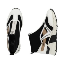Rieker Damen Slipper weiß schwarz N6360-00 Schuhe