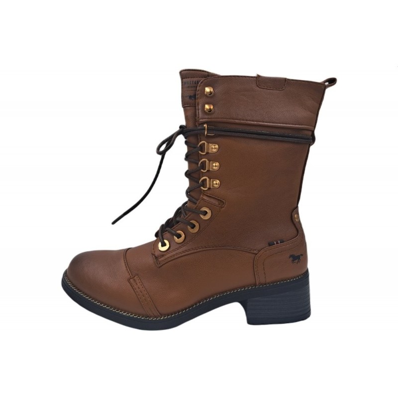 Mustang Damen Schnürstiefel Cognac Braun 1402-501-307 Schuhe