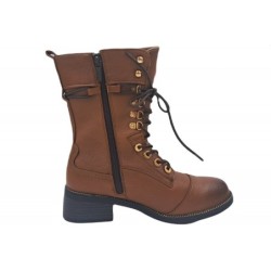 Mustang Damen Schnürstiefel Cognac Braun 1402-501-307 Schuhe