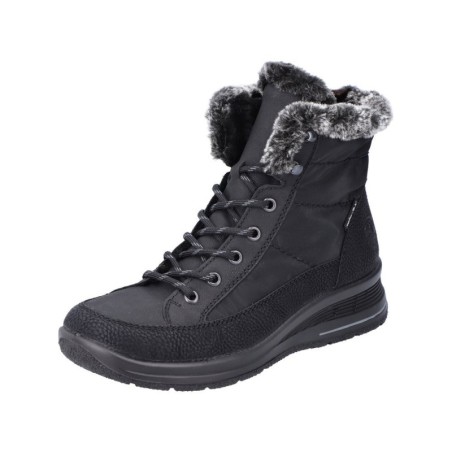 Rieker Damen Schnürboots Schwarz L7742-00 Schuhe