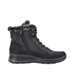 Rieker Damen Schnürboots Schwarz L7742-00 Schuhe