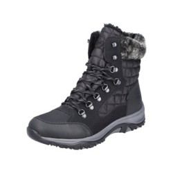 Rieker Damen Schnürboots Schwarz M9644-00 Schuhe