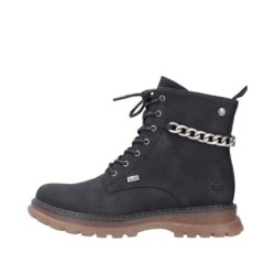 Rieker Damen Schnürboots Schwarz 92820-00 Schuhe