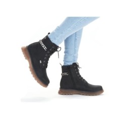 Rieker Damen Schnürboots Schwarz 92820-00 Schuhe
