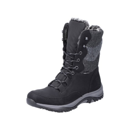 Rieker Damen Schnürboots Schwarz M9643-01 Schuhe