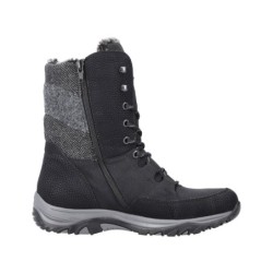 Rieker Damen Schnürboots Schwarz M9643-01 Schuhe