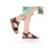 Rieker Damen Keilsandalette Schwarz V3964-01 Schuhe