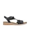 Rieker Damen Keilsandalette Schwarz V3660-02 Schuhe
