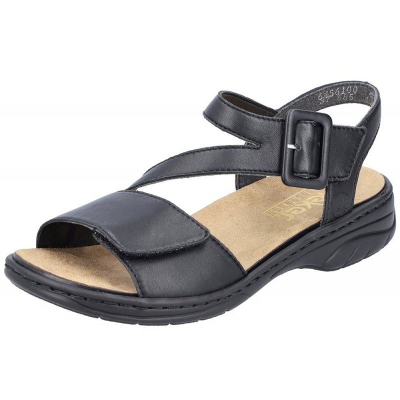 Rieker Damen Sandale Schwarz lose Einlage 64561-00 Schuhe