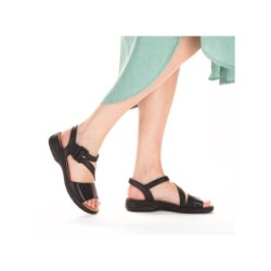 Rieker Damen Sandale Schwarz lose Einlage 64561-00 Schuhe