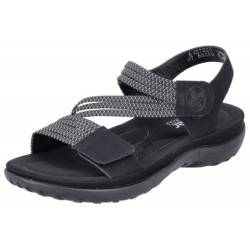 Rieker Damen Trekking Sandale Schwarz 64870-00 Schuhe