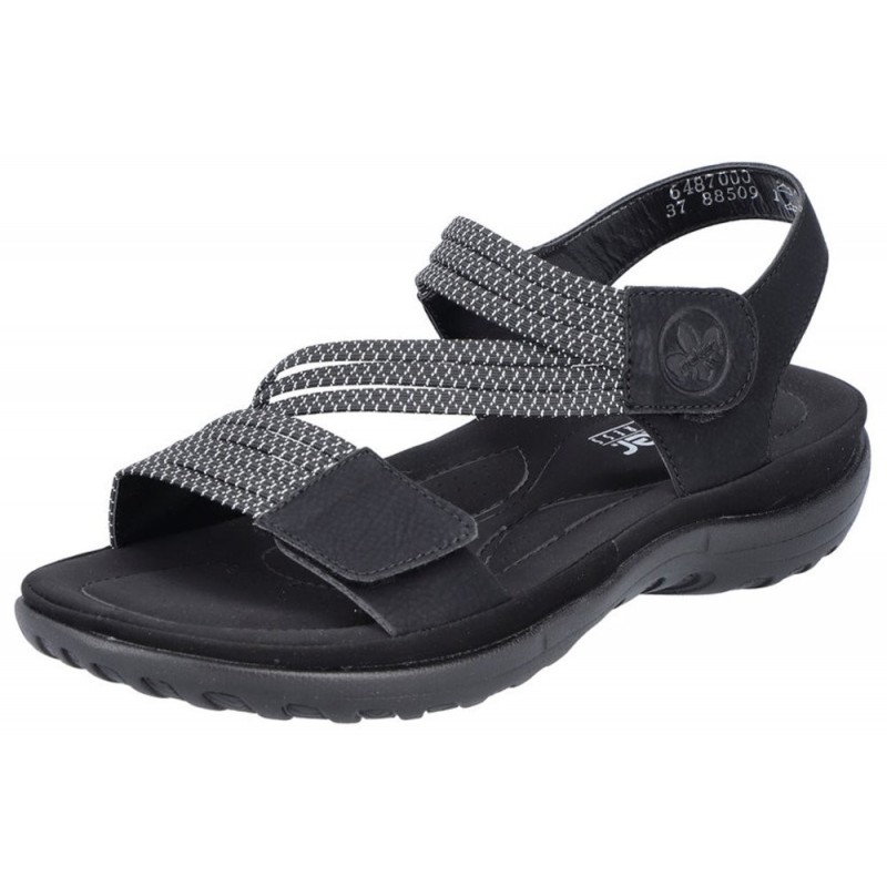 Rieker Damen Trekking Sandale Schwarz 64870-00 Schuhe