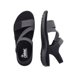 Rieker Damen Trekking Sandale Schwarz 64870-00 Schuhe