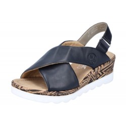Rieker Damen Keilsandalette Blau 67189-14 Schuhe