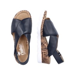 Rieker Damen Keilsandalette Blau 67189-14 Schuhe