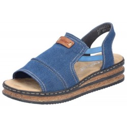 Rieker Damen Sandalette Jeans 62982-12 Schuhe
