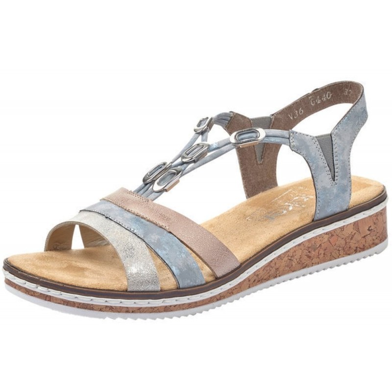 Rieker Damen Sandale Blau Kombiniert V36G4-40 Schuhe
