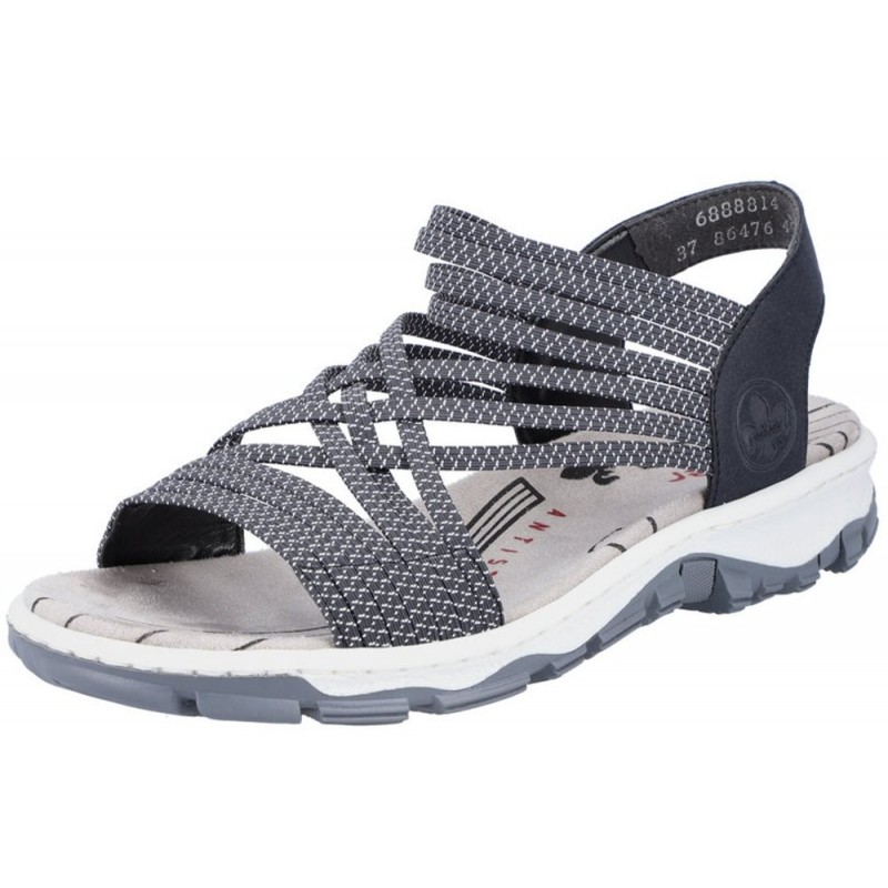 Rieker Damen Trekkingsandale Blau 68888-14 Schuhe