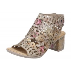 Rieker Damen Sandalette Metallic 64780-90 Schuhe