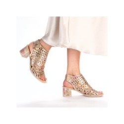 Rieker Damen Sandalette Metallic 64780-90 Schuhe