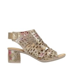 Rieker Damen Sandalette Metallic 64780-90 Schuhe