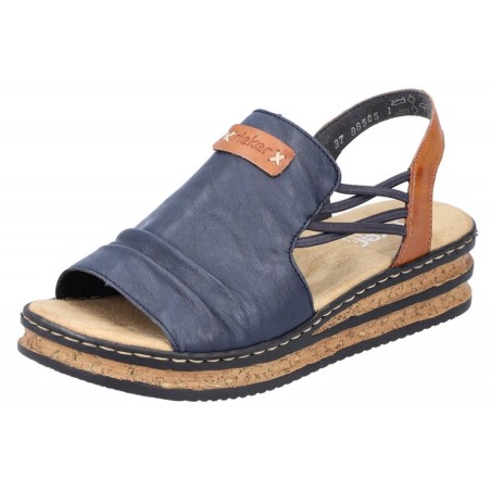 Rieker Damen Sandalette Blau 62962-14 Schuhe