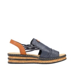 Rieker Damen Sandalette Blau 62962-14 Schuhe