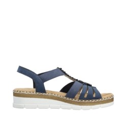 Rieker Damen Sandalette Blau V1206-14 Schuhe