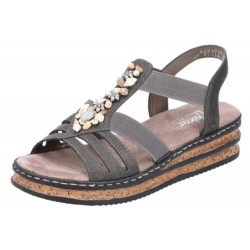 Rieker Damen Sandalette Grau 62949-45 Schuhe