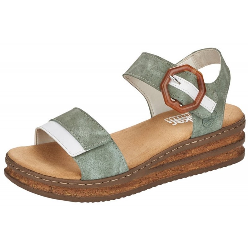 Rieker Damen Sandalette Hellgrün 62963-53 Schuhe