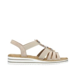 Rieker Damen Sandalette Beige V0649-62 Schuhe