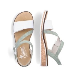Rieker Damen Keilsandalette Weiß V3660-52 Schuhe