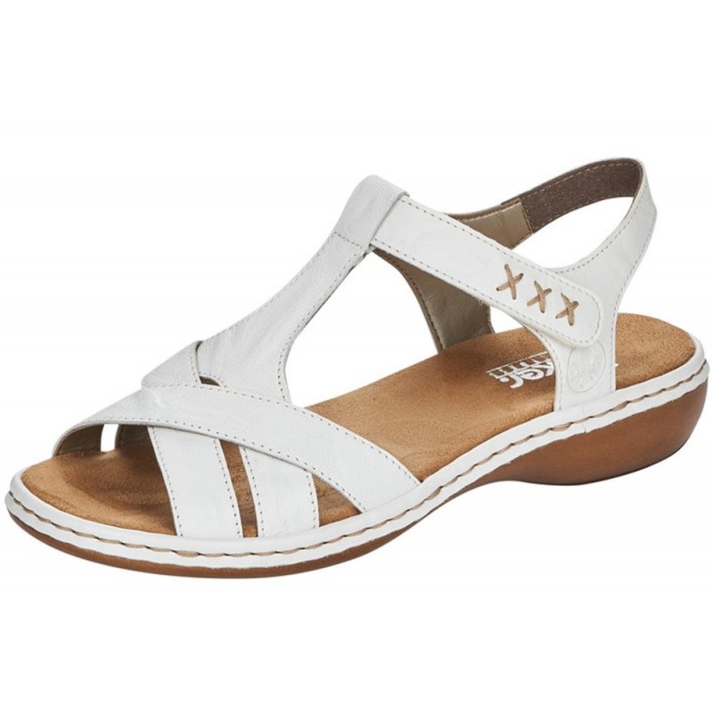 Rieker Damen Sandale Weiß 65919-80 Schuhe